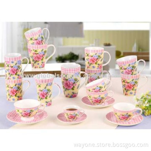 9oz New Bone China Mug with Rose Design, Ideal for Gifts or Promotions, Food-safe